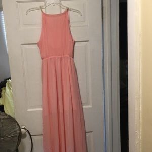 Pink halter style dress